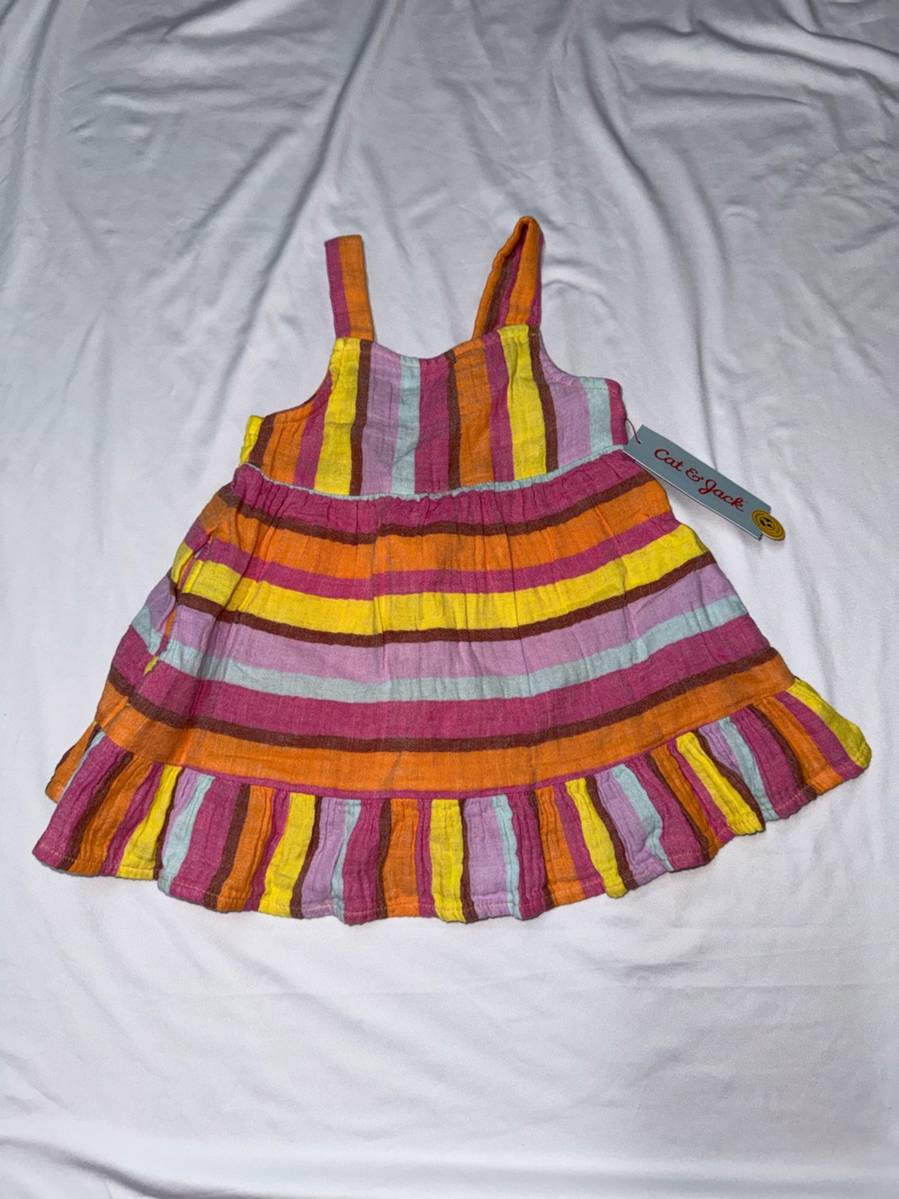 Colorful Striped Ruffle Sundress Tank